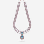 Zircon Necklace Long Necklaces/Haaram Layered