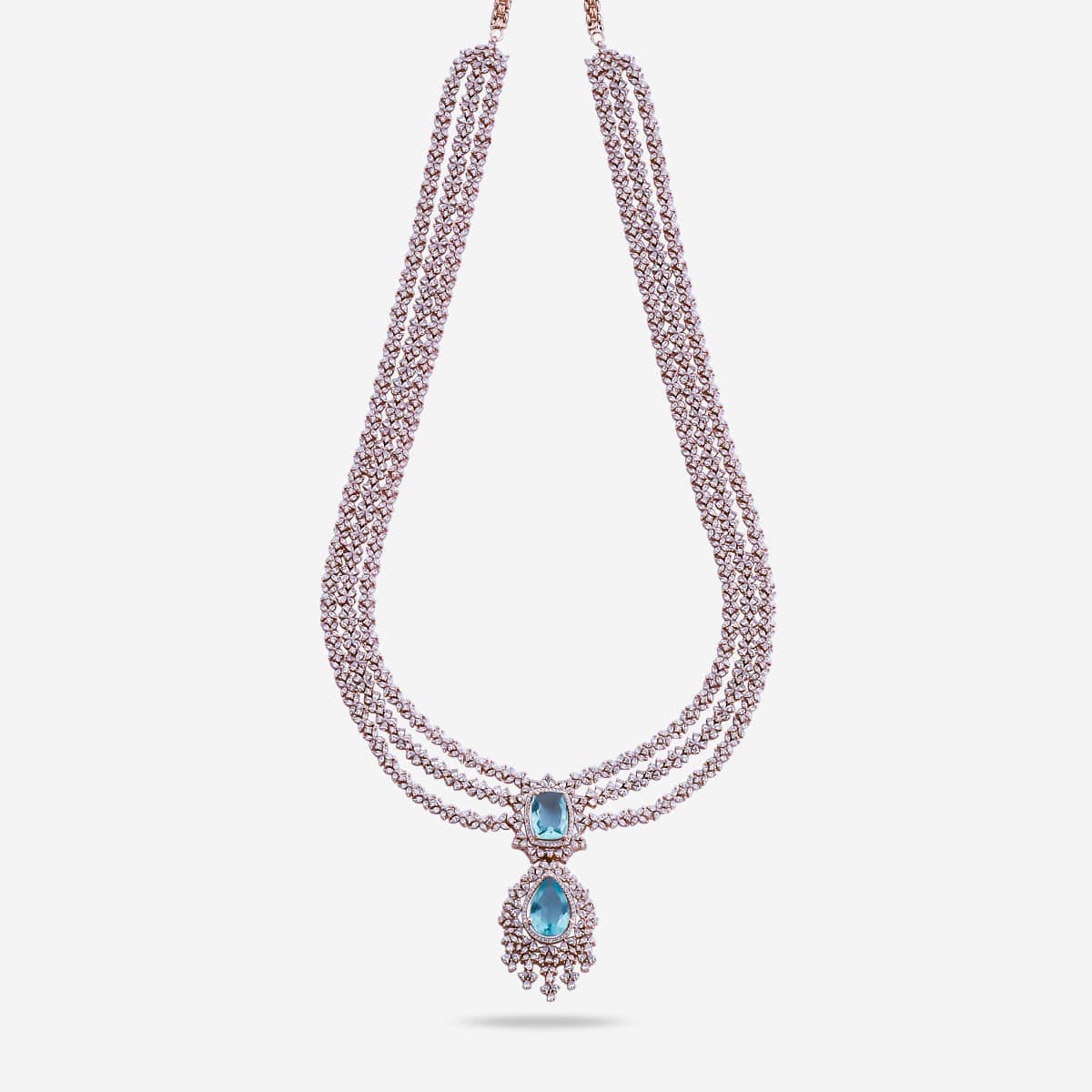 Zircon Necklace Long Necklaces/Haaram Layered