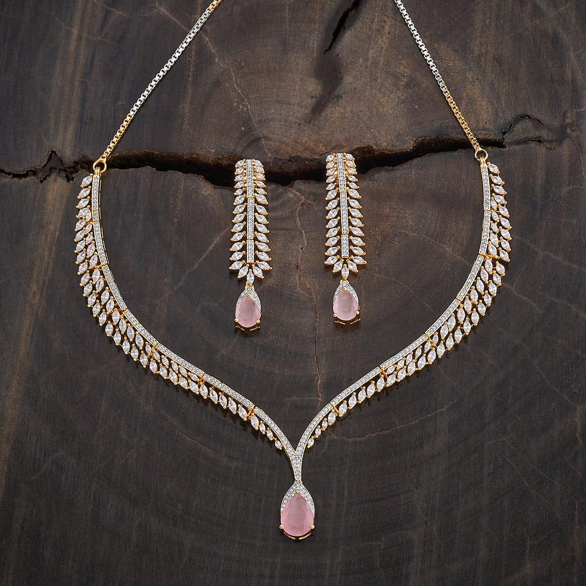 Zircon Necklace gold layered