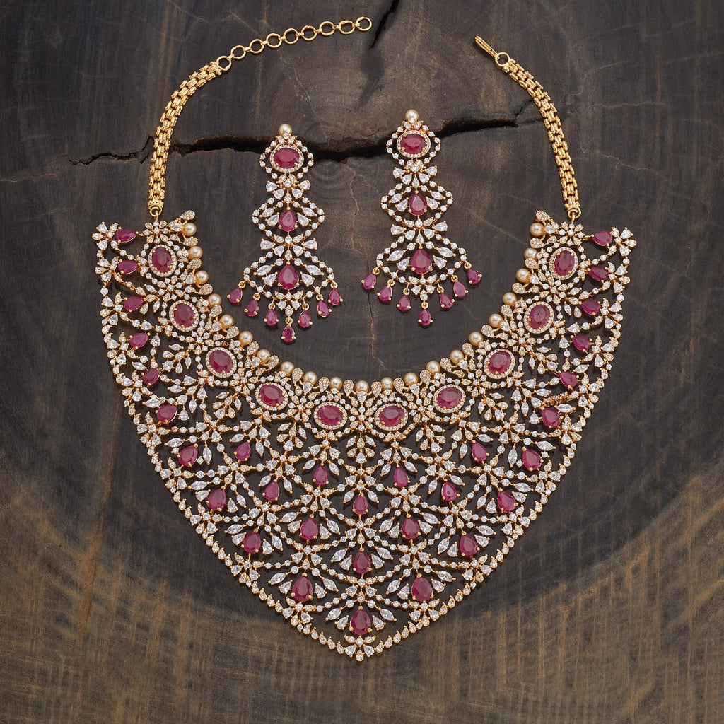 Zircon Necklace pink & green