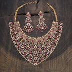 Zircon Necklace pink & green