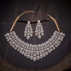 Zircon Necklace Featuring a mixed metal necklace