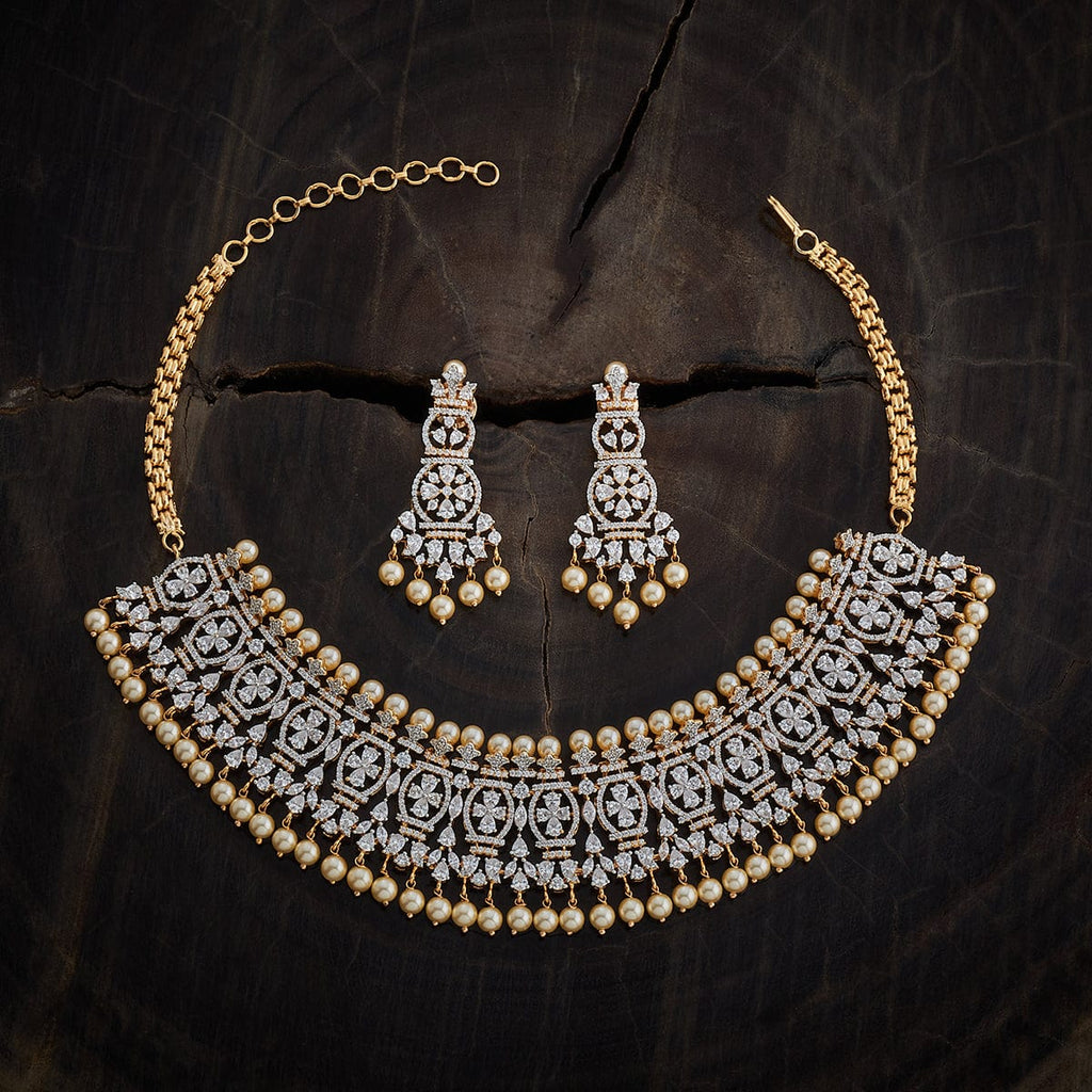 Zircon Necklace dazzling arrangement of white zircon stones