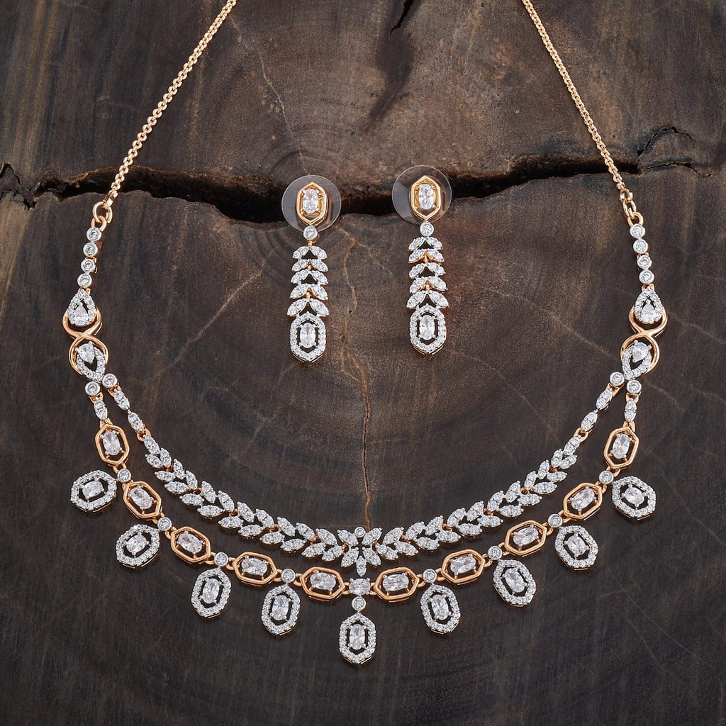 Zircon Necklace gold & silver polish