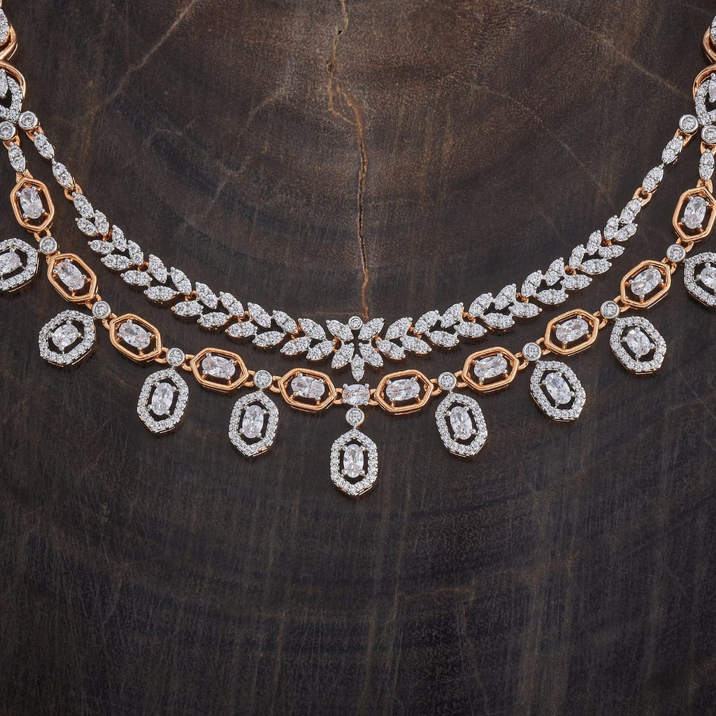 Zircon Necklace gold & silver polish