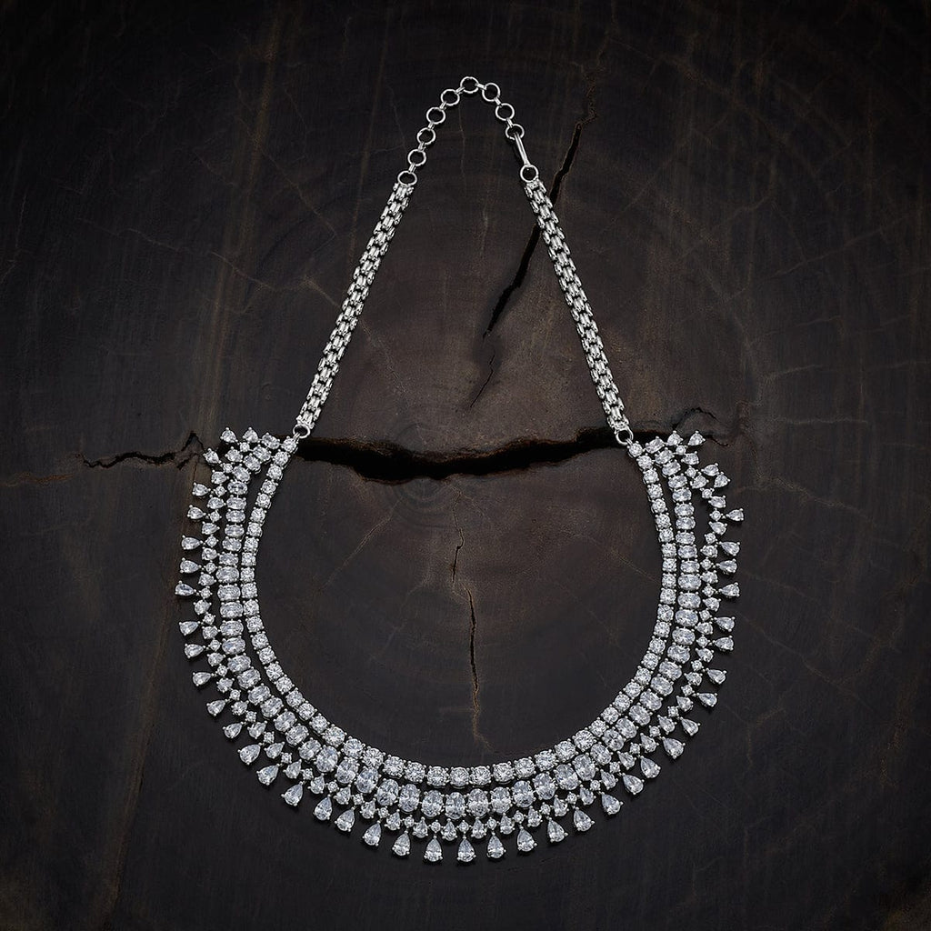 Zircon Necklace rhodium and rose gold