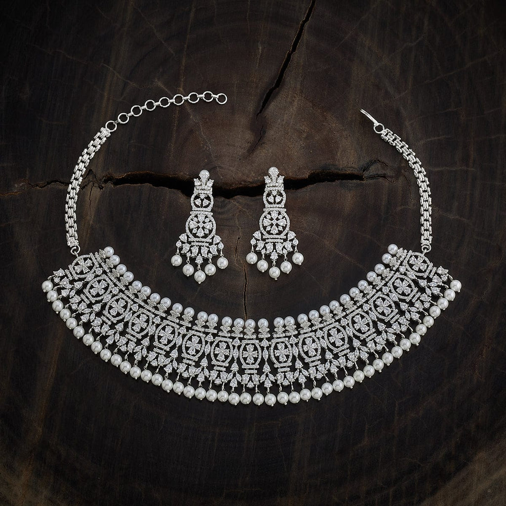 Zircon Necklace dazzling arrangement of white zircon stones