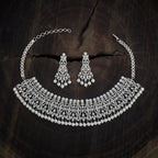 Zircon Necklace dazzling arrangement of white zircon stones