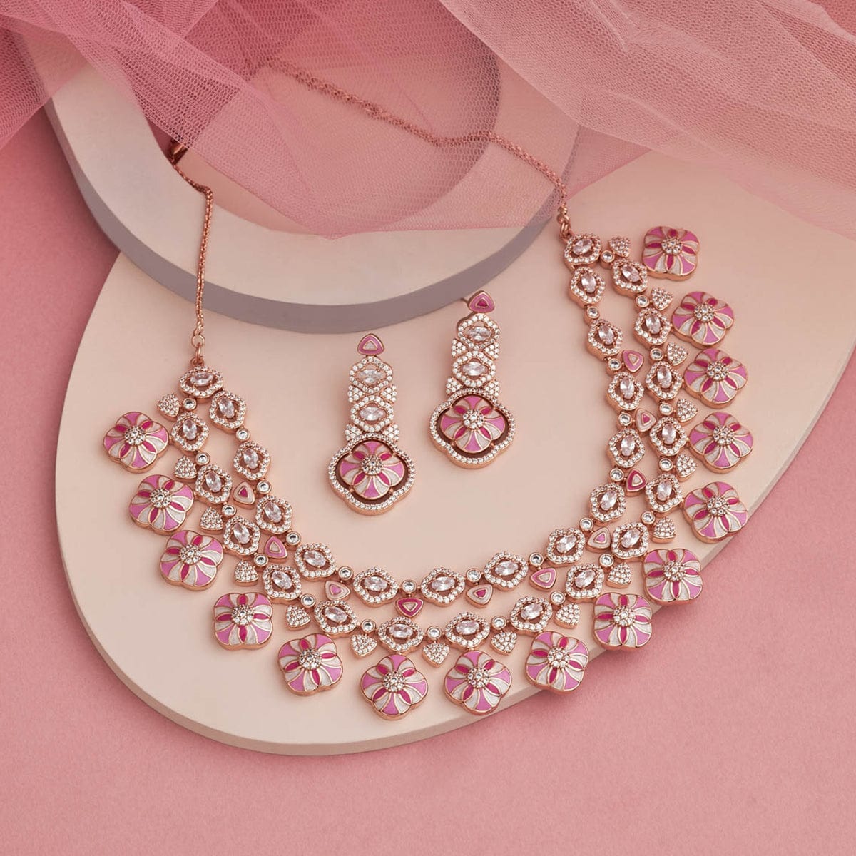 Meenakari Zircon Necklace