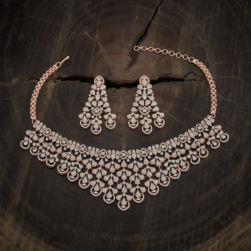 Zircon Necklace gold silver choker jewellery