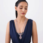 Zircon Necklace Long Necklaces/Haaram Layered