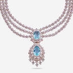 Zircon Necklace Long Necklaces/Haaram Layered