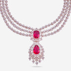 Zircon Necklace Long Necklaces/Haaram Layered