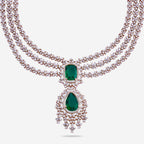 Zircon Necklace Long Necklaces/Haaram Layered
