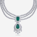 Zircon Necklace Long Necklaces/Haaram Layered