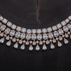 Zircon Necklace rhodium and rose gold