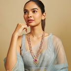 Zircon Necklace colours - ruby and green