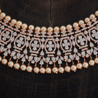 Zircon Necklace dazzling arrangement of white zircon stones