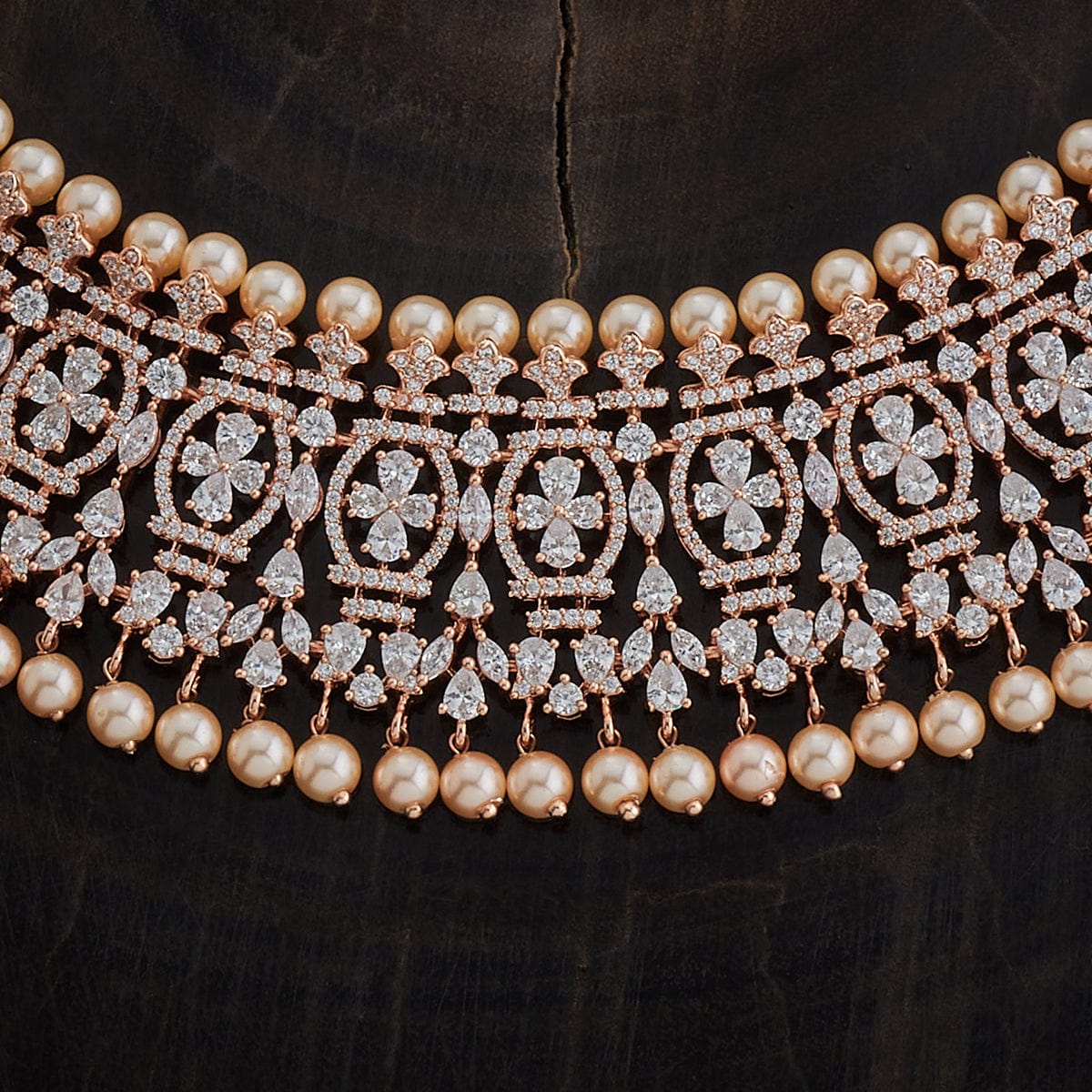 Zircon Necklace dazzling arrangement of white zircon stones