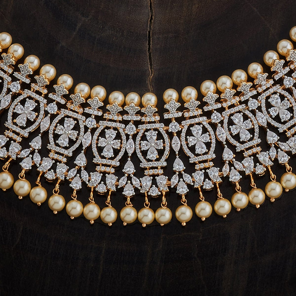 Zircon Necklace dazzling arrangement of white zircon stones