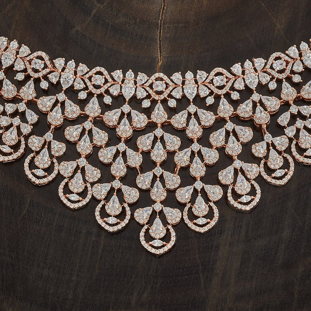 Zircon Necklace gold silver choker jewellery