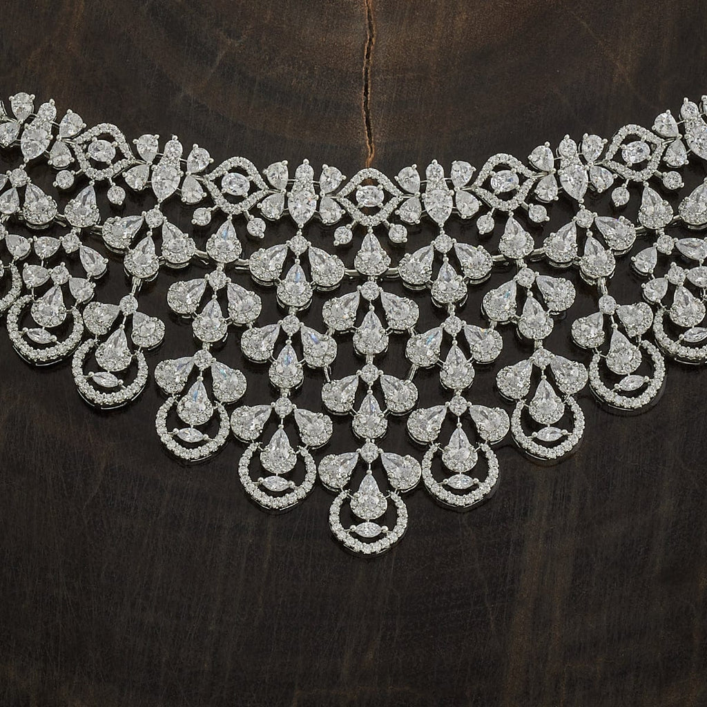 Zircon Necklace gold silver choker jewellery