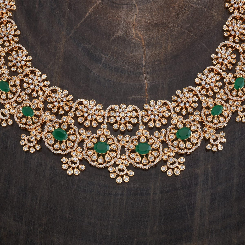 Zircon Necklace gold & green