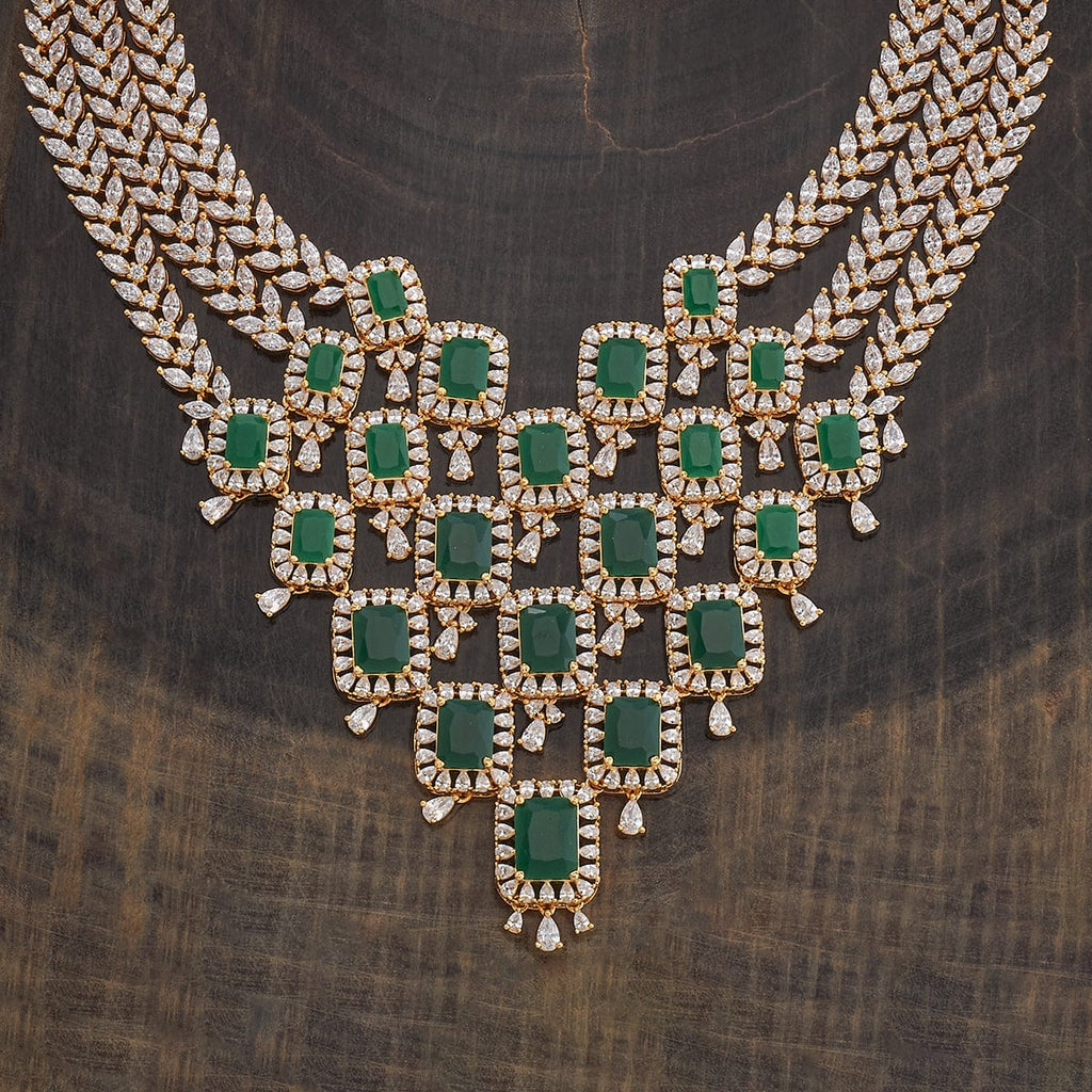 Zircon Necklace Push Back Adjustable Chain