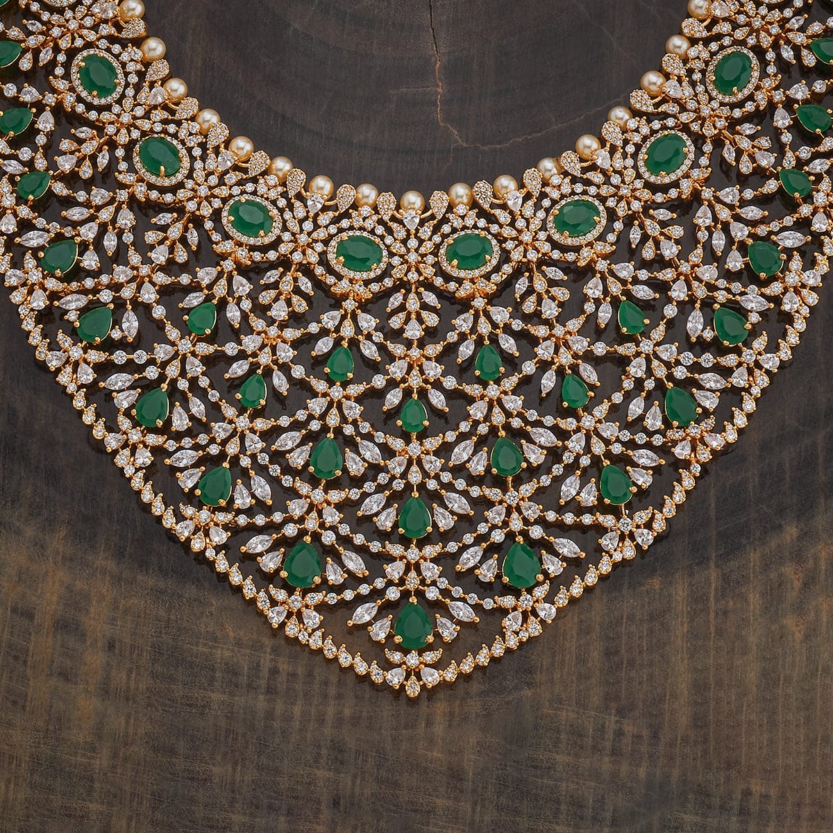 Zircon Necklace pink & green