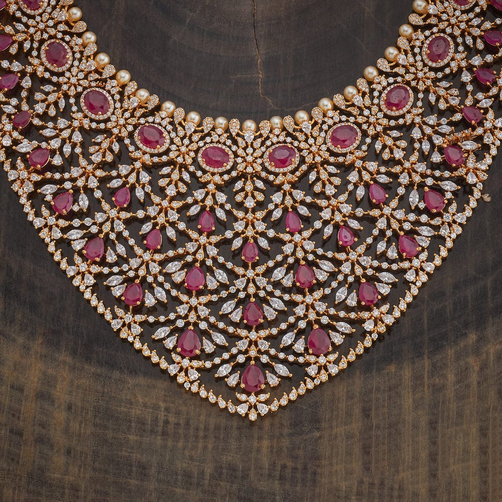 Zircon Necklace pink & green