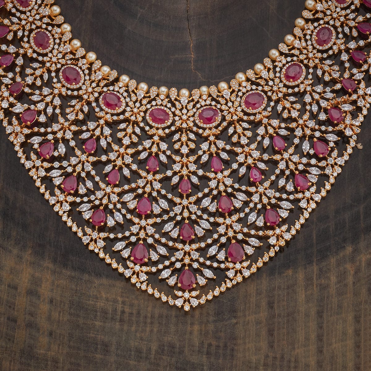 Zircon Necklace pink & green