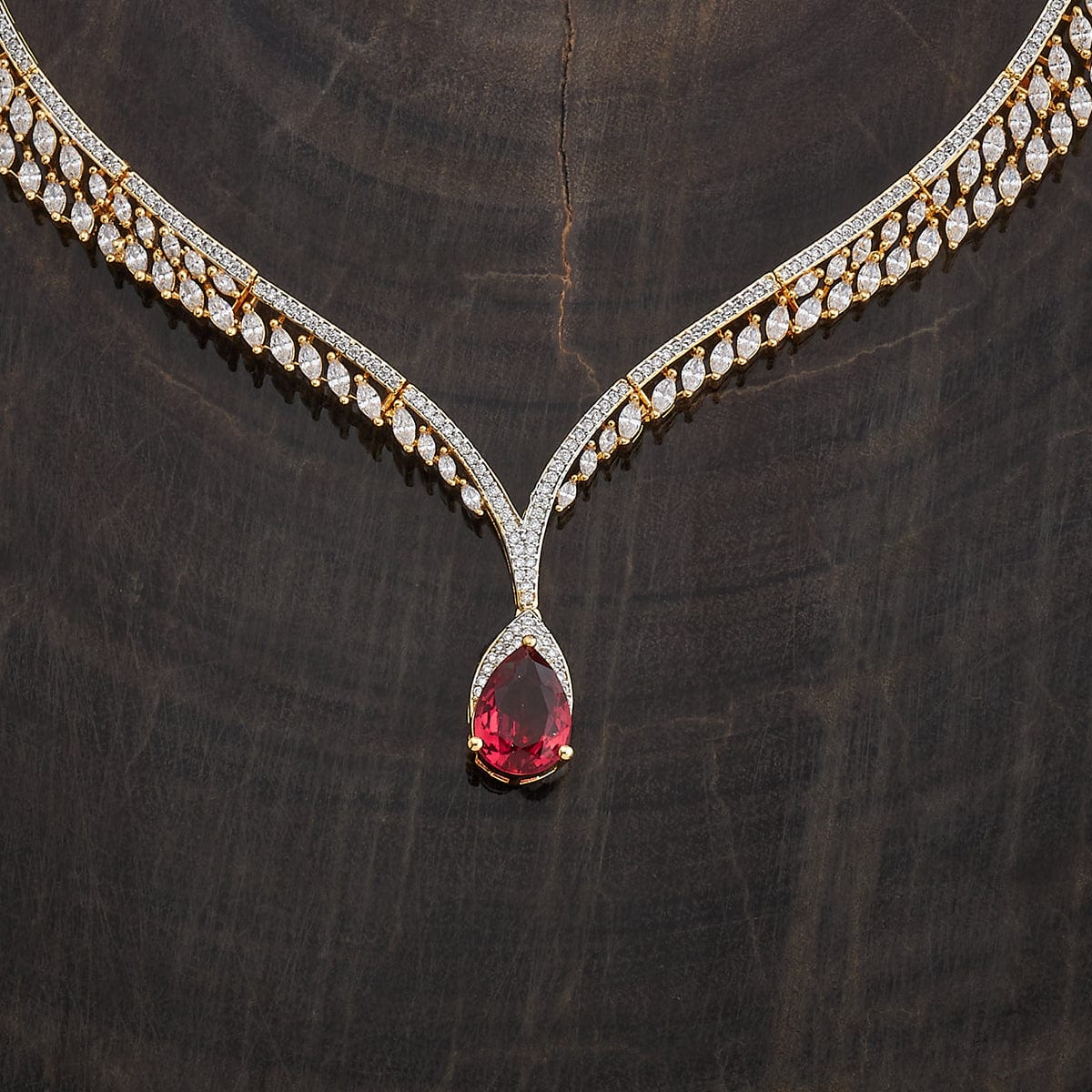 Zircon Necklace gold layered