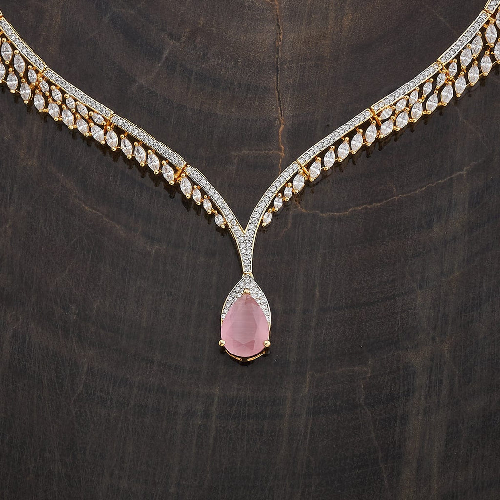 Zircon Necklace gold layered