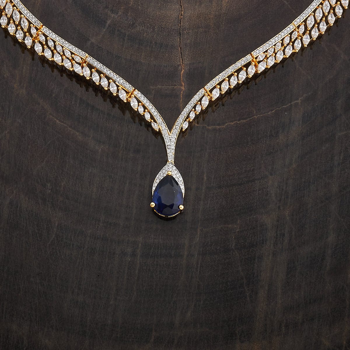Zircon Necklace gold layered